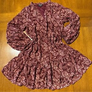 Express maroon v neck dress